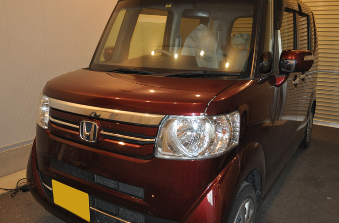 N Boxのフロントガラス修理 茨城県つくば市 フロントガラスリペア専門店 茨城県常総市 隅田屋